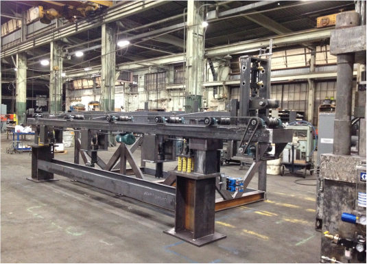 Infeed Conveyor With Completed Lower Frame, V-Rolls, Chain and Sprocket Drive